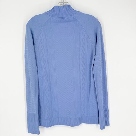 Lululemon Rest Less Mock Neck Long Sleeve Textured Pullover In Hydrangea Blue L - Picture 10 of 12